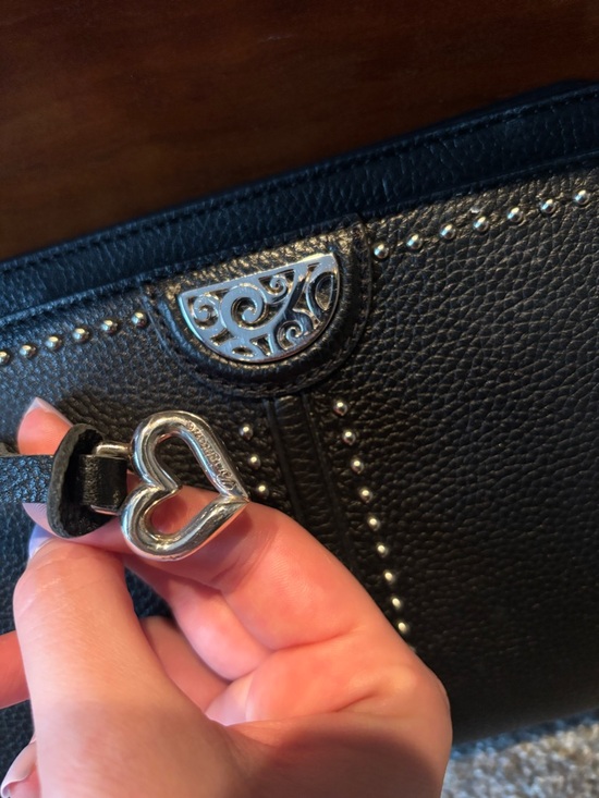 Brighton Black Shoulder Bag with Silver Detailing